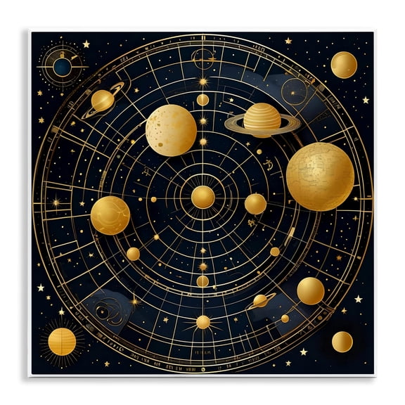 Stupell Industries Astral Planets in Solar System Outer Space Painting Unframed Art Print Wall Art, 12 x 12