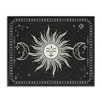 Stupell Industries Astrology Sun & Moon Pattern Astrology & Stars Painting Black Framed Art Print Wall Art, 14 x 11