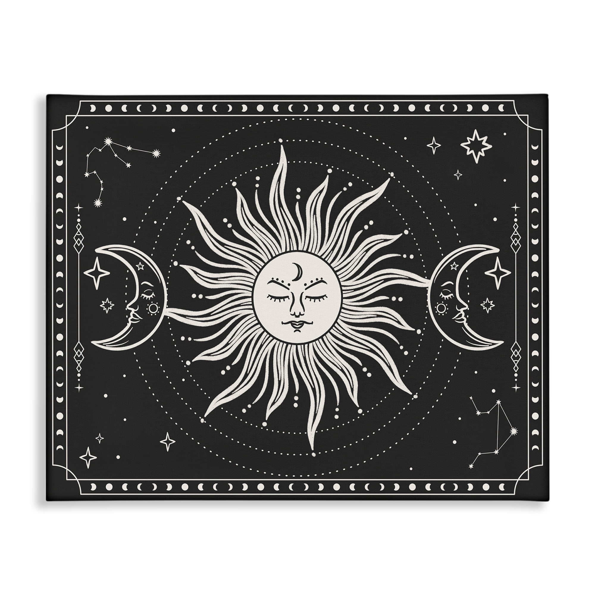 Stupell Industries Astrology Sun & Moon Pattern Astrology & Stars Painting Wrapped Canvas Art Print Wall Art, 20 x 16
