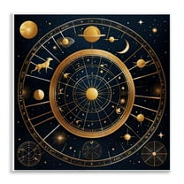 Stupell Industries Astrology Zodiac Birth Chart Spiritual Painting Unframed Art Print Wall Art, 12 x 12