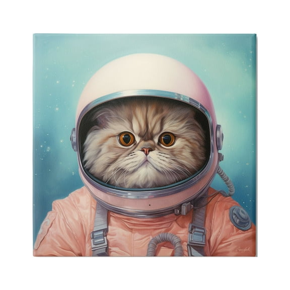 Stupell Industries Astronaut Cat in Space Animals & Insects Painting Gallery Wrapped Canvas Art Print Wall Art, 30 x 30