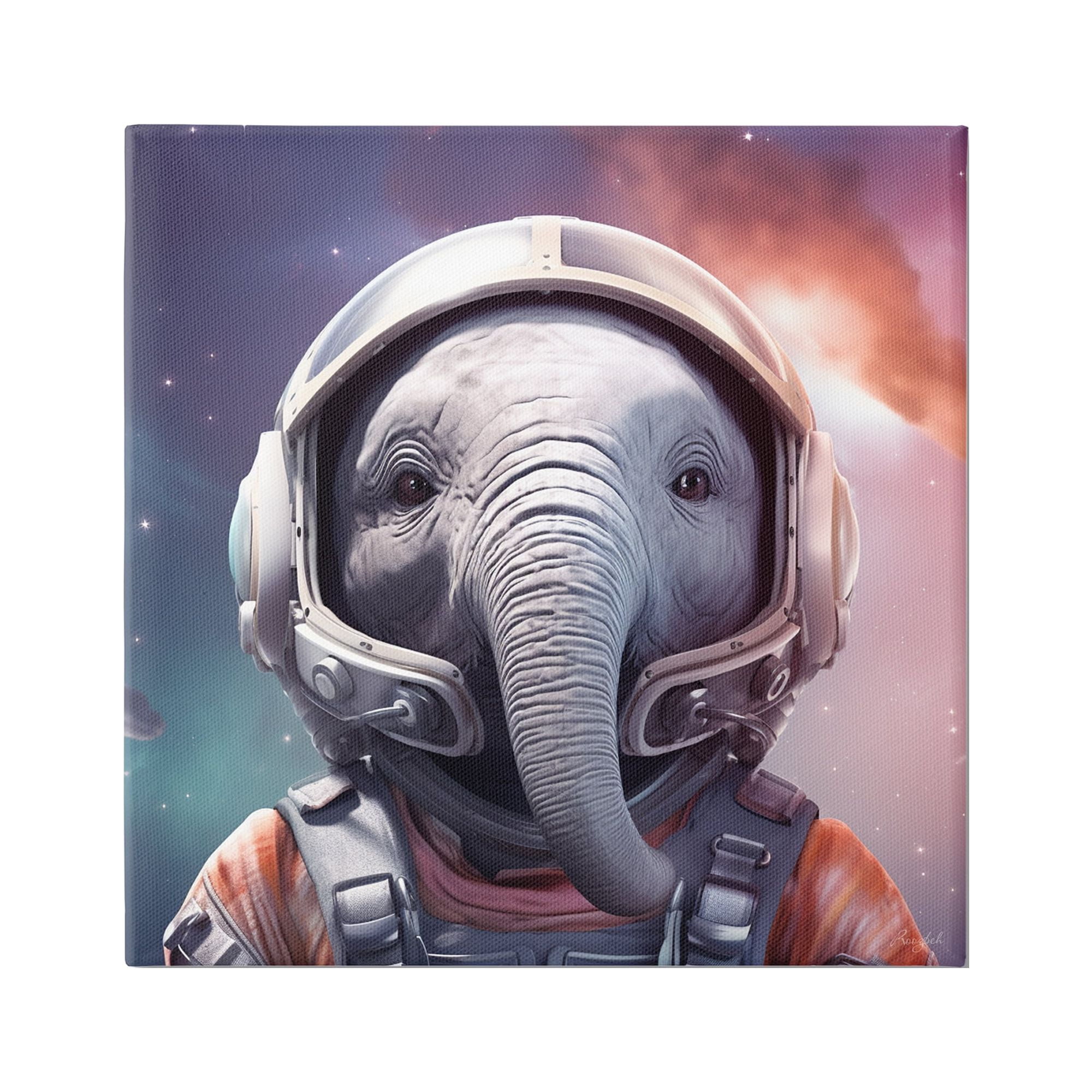 Stupell Industries Astronaut Elephant Portrait Animals & Insects Painting Gallery Wrapped Canvas Art Print Wall Art, 24 x 24