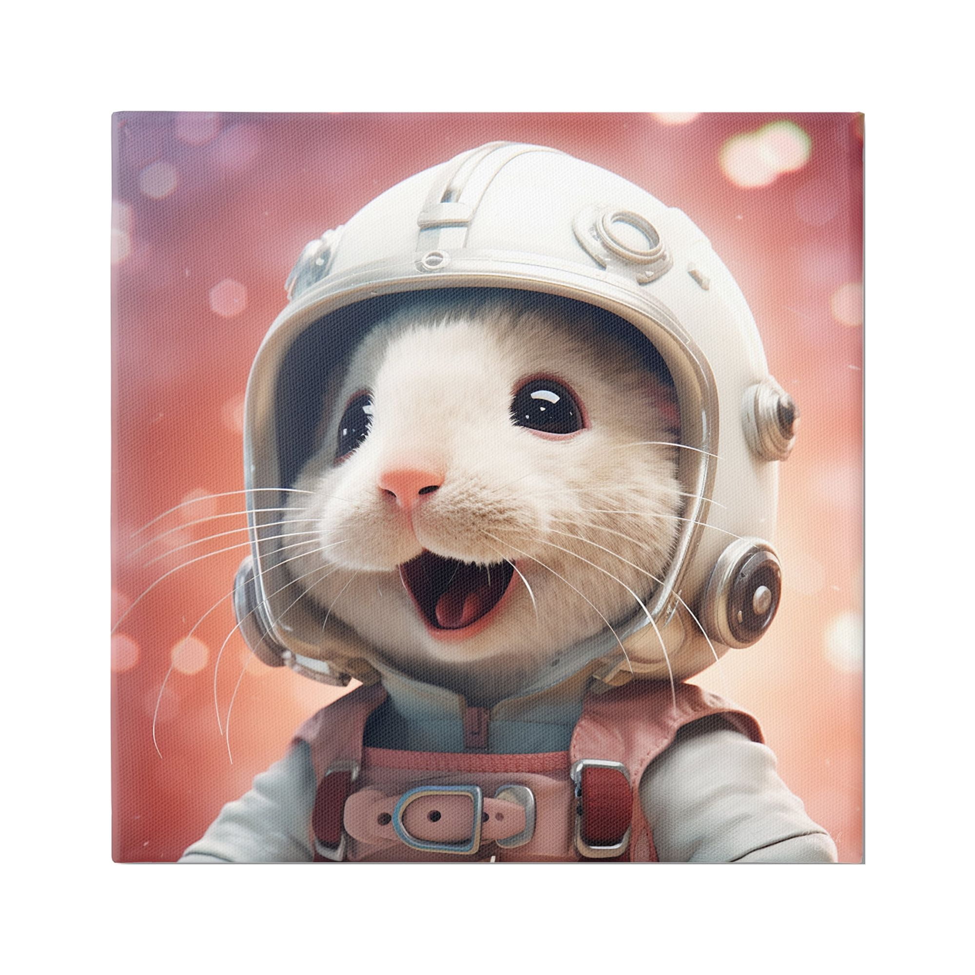 Stupell Industries Astronaut Mouse Portrait Animals & Insects Painting Gallery Wrapped Canvas Art Print Wall Art, 36 x 36