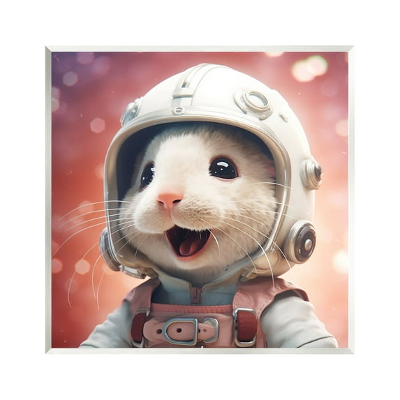 Stupell Industries Astronaut Mouse Portrait Animals & Insects Painting Unframed Art Print Wall Art, 12 x 12