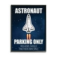 thumbnail image 1 of Stupell Industries Astronaut Parking Only Sign Kids Space Jet Humor Kids Painting Black framed Art Print Wall Art, 11 x 14, Design by Kim Allen, 1 of 7