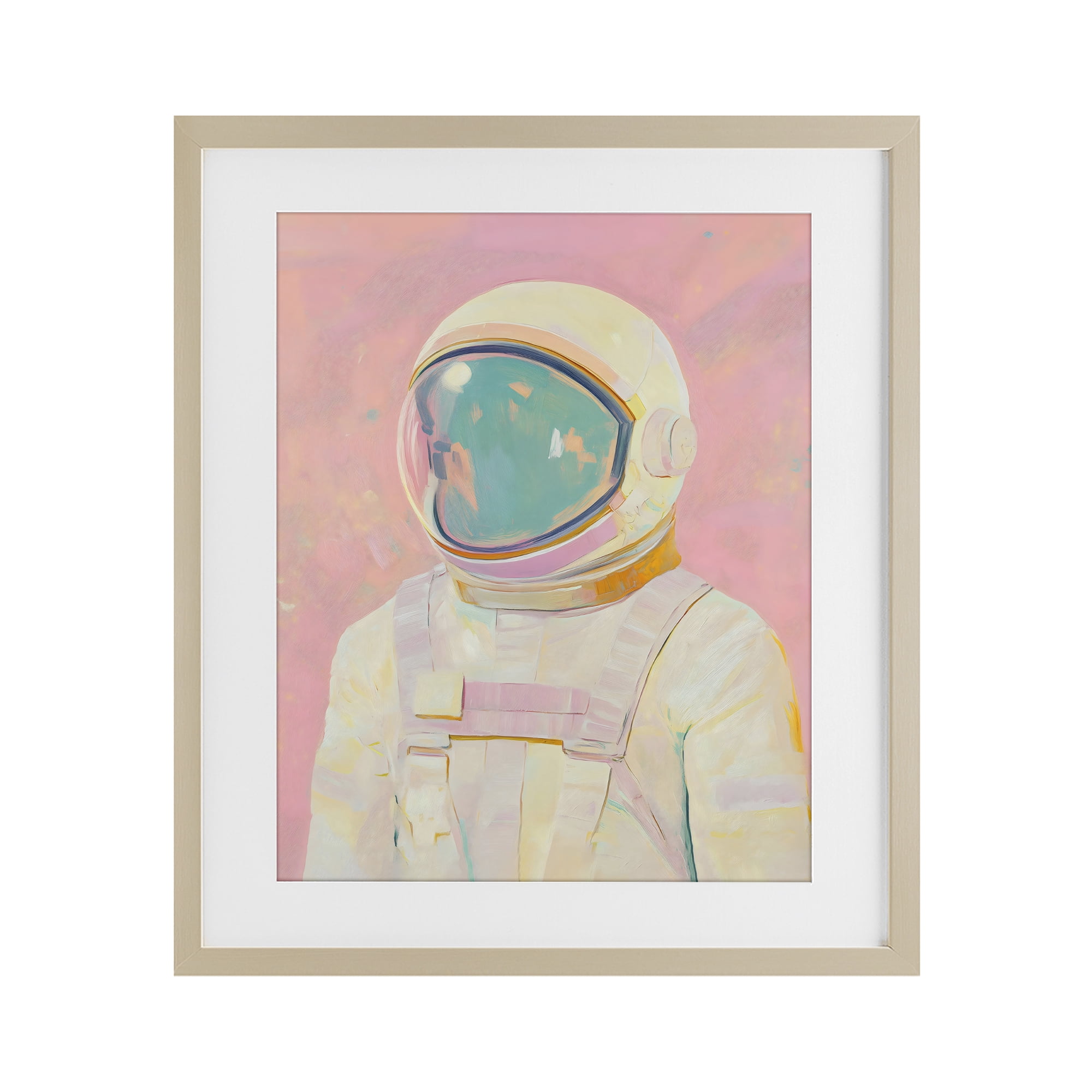 Stupell Industries Astronaut Portrait in Pink Dream Birch Framed Print Under Glass, design by The Prints Vibe
