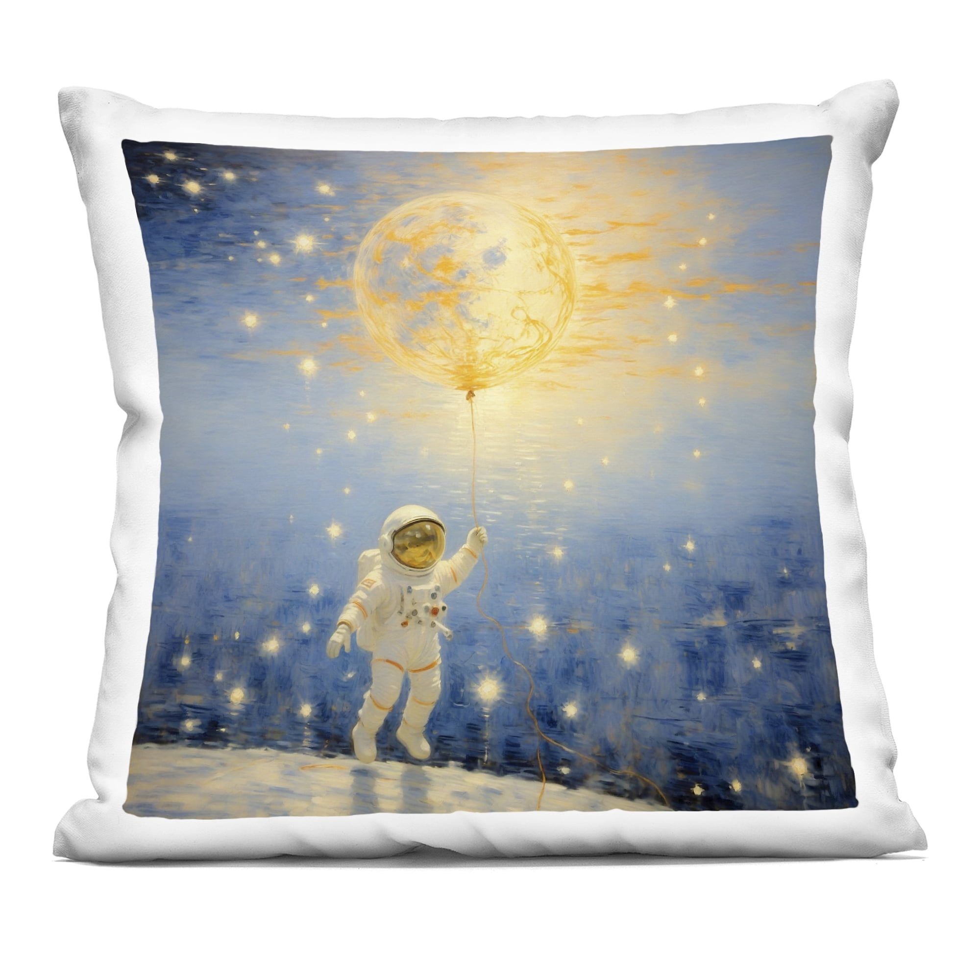 Stupell Industries Astronaut with Dreamy Cosmic Balloon Decorative Printed Throw Pillow, design by Angie Hawke