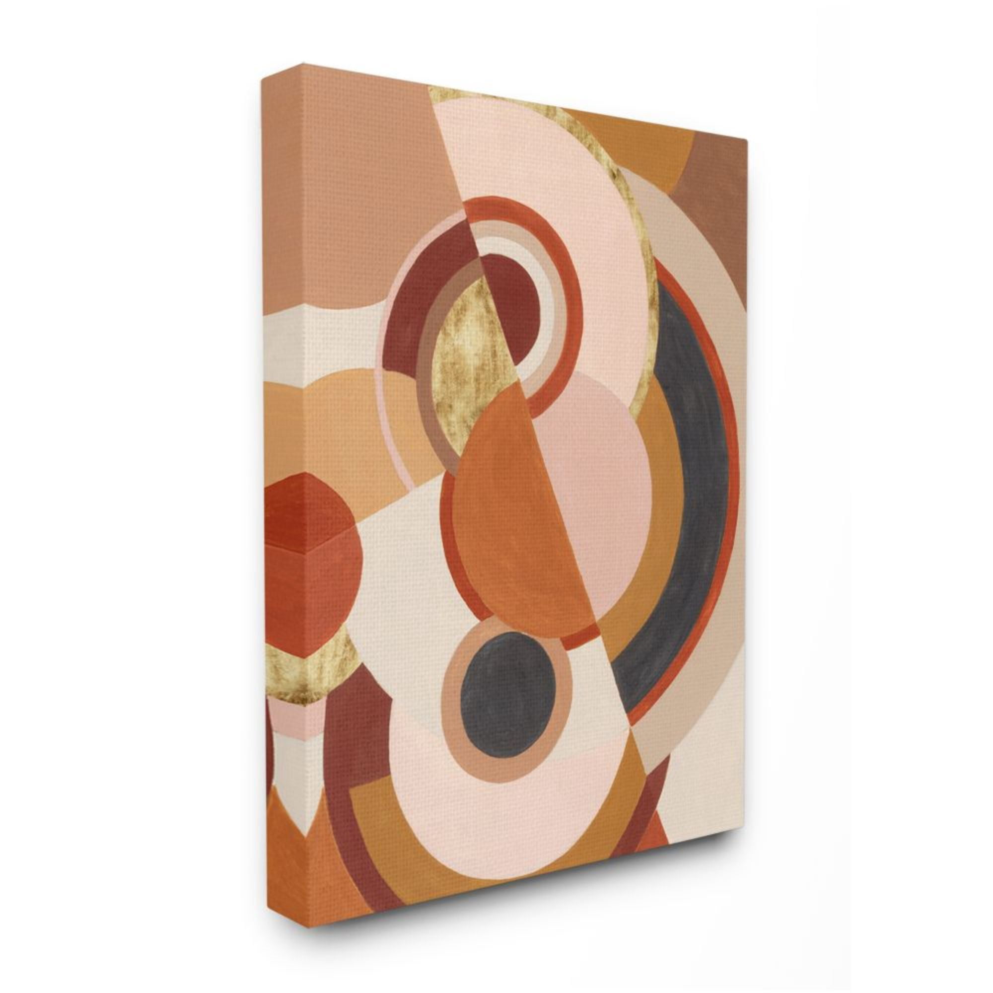 Stupell Industries Asymmetric Abstract Circles Pink Brown Design Design by Grace Popp, 30" x 40"