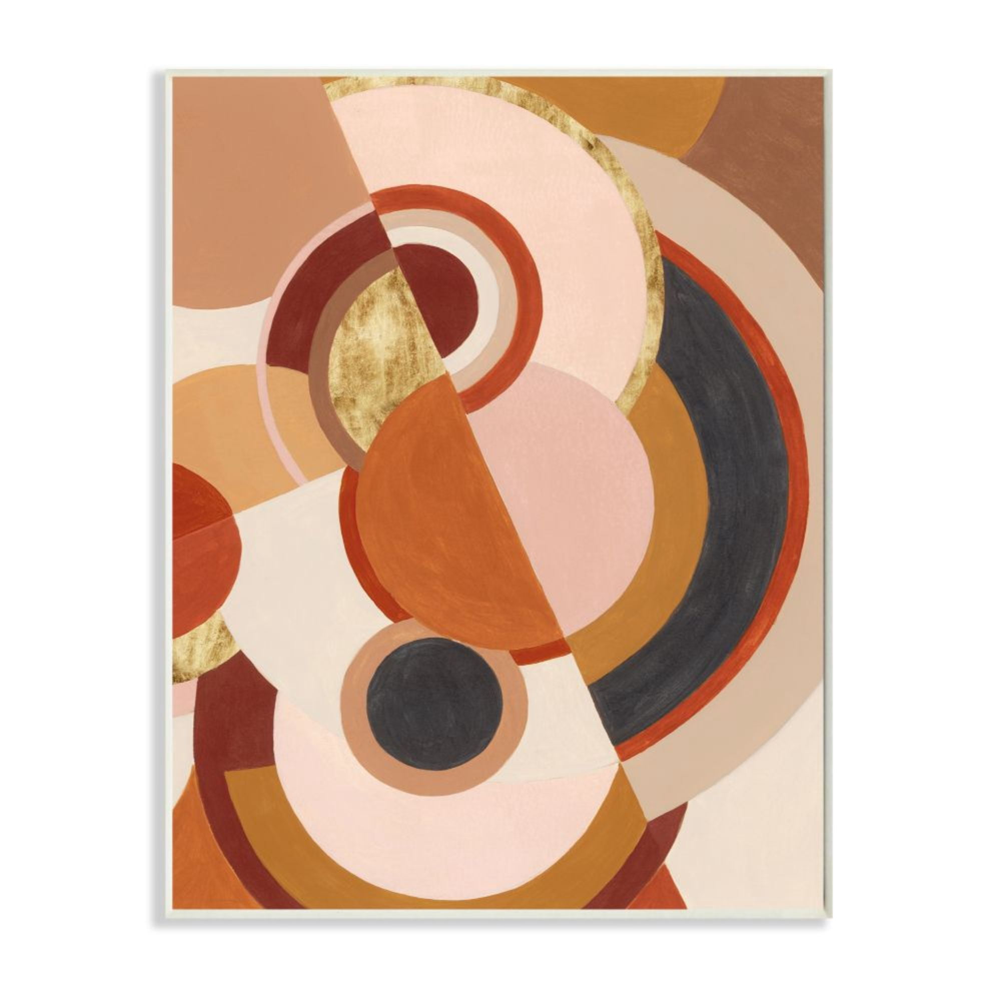 Stupell Industries Asymmetric Abstract Circles Pink Brown Design Design by Grace Popp