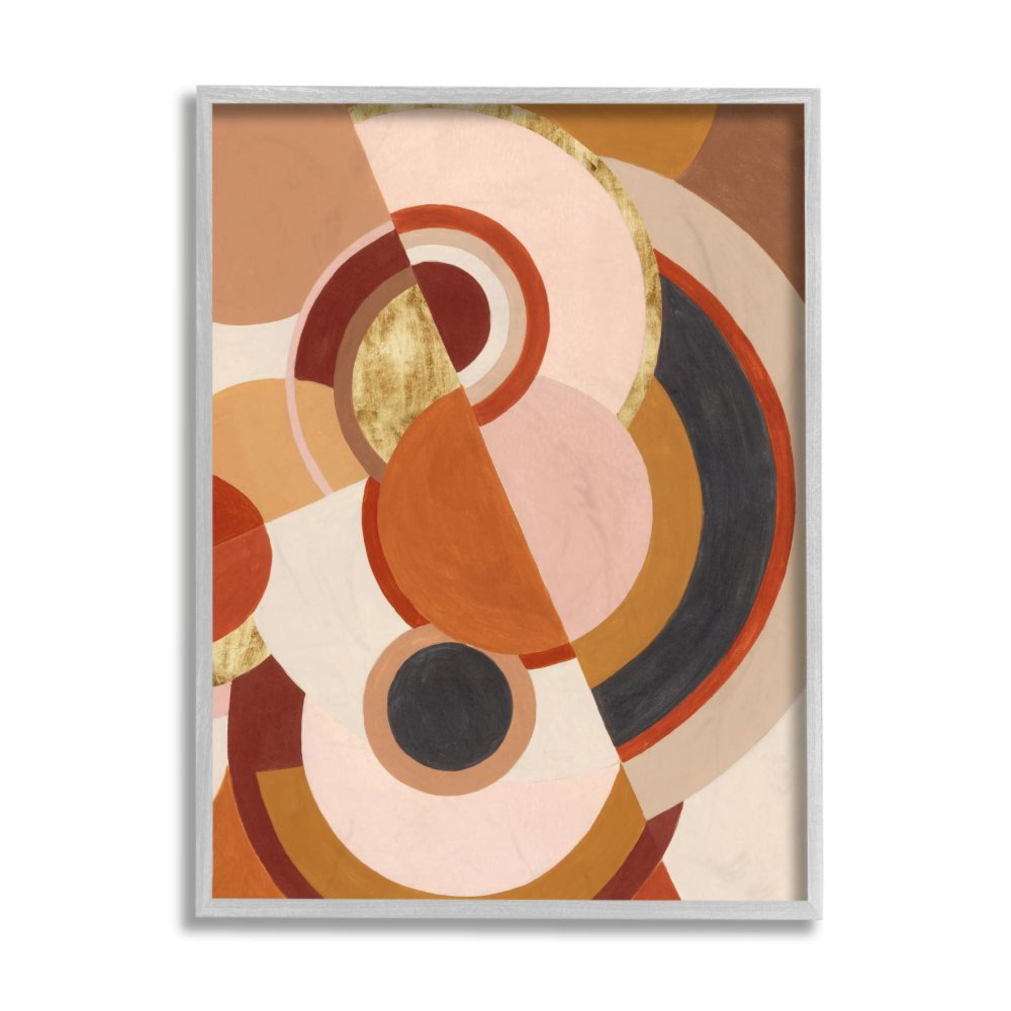 Stupell Industries Asymmetric Abstract Circles Pink Brown Design Design by Grace Popp