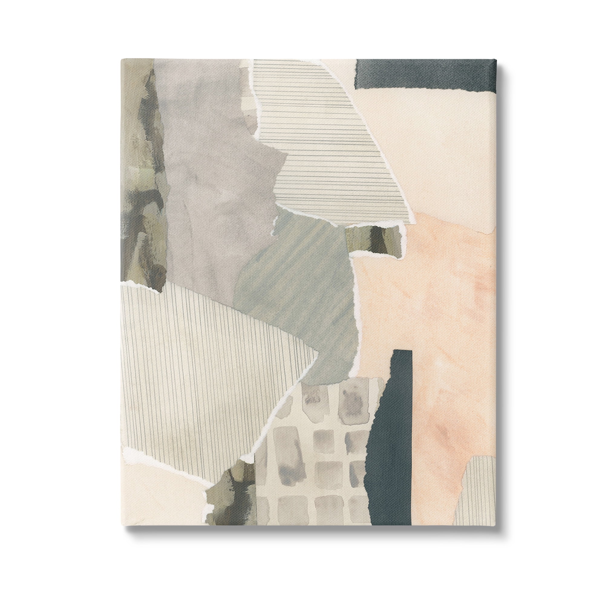 Stupell Industries Asymmetric Neutral Patterns Abstract Painting Gallery Wrapped Canvas Art Print Wall Art, 24 x 30