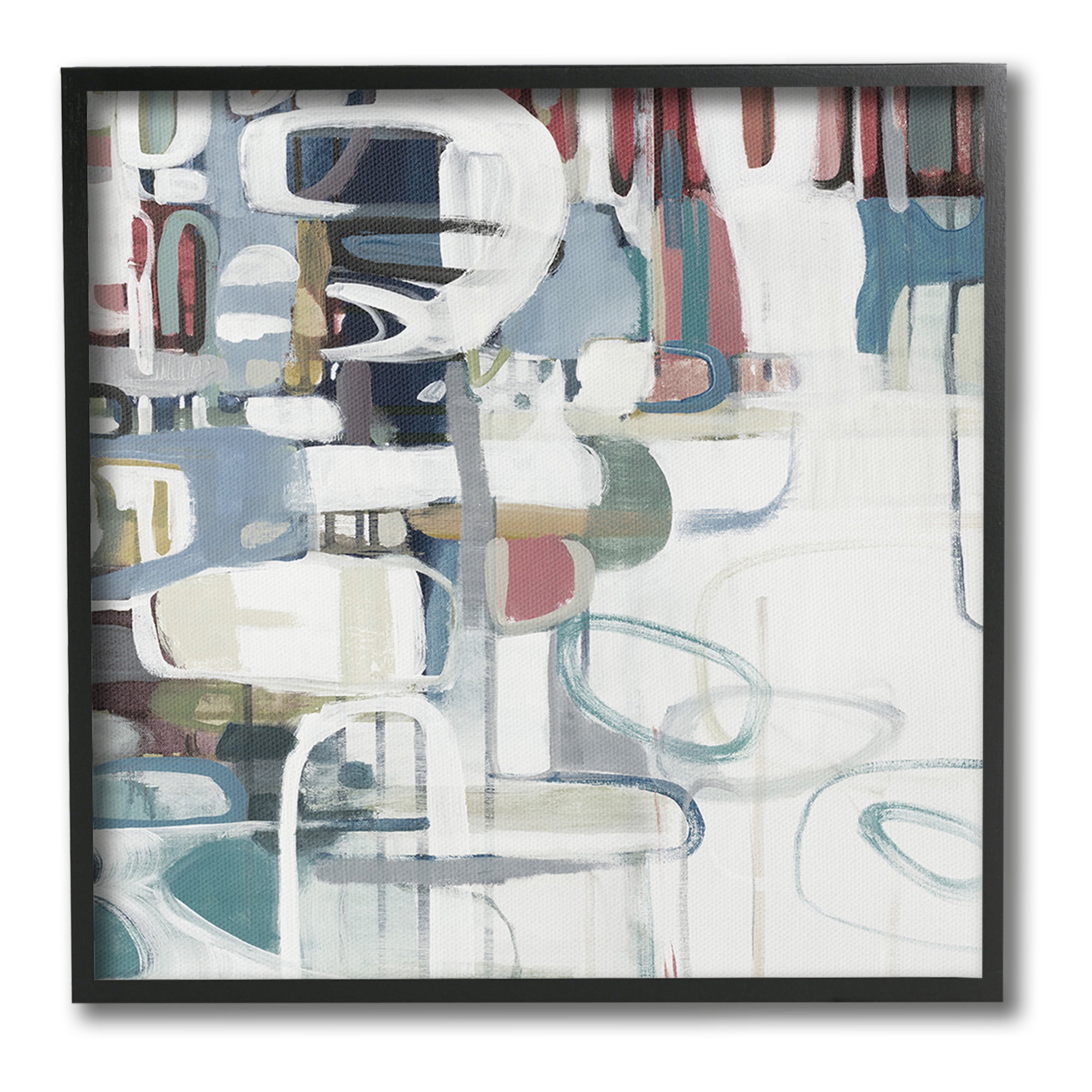 Stupell Industries Asymmetrical Abstract Forms Abstract Painting Black Framed Art Print Wall Art, 12 x 12