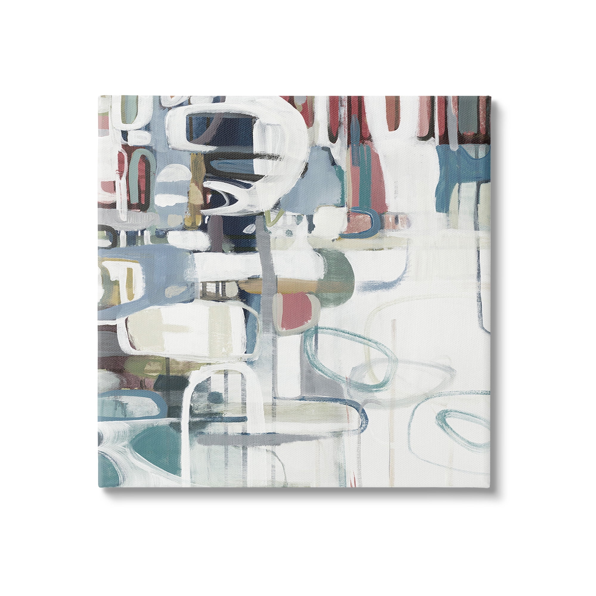 Stupell Industries Asymmetrical Abstract Forms Abstract Painting Gallery Wrapped Canvas Art Print Wall Art, 30 x 30
