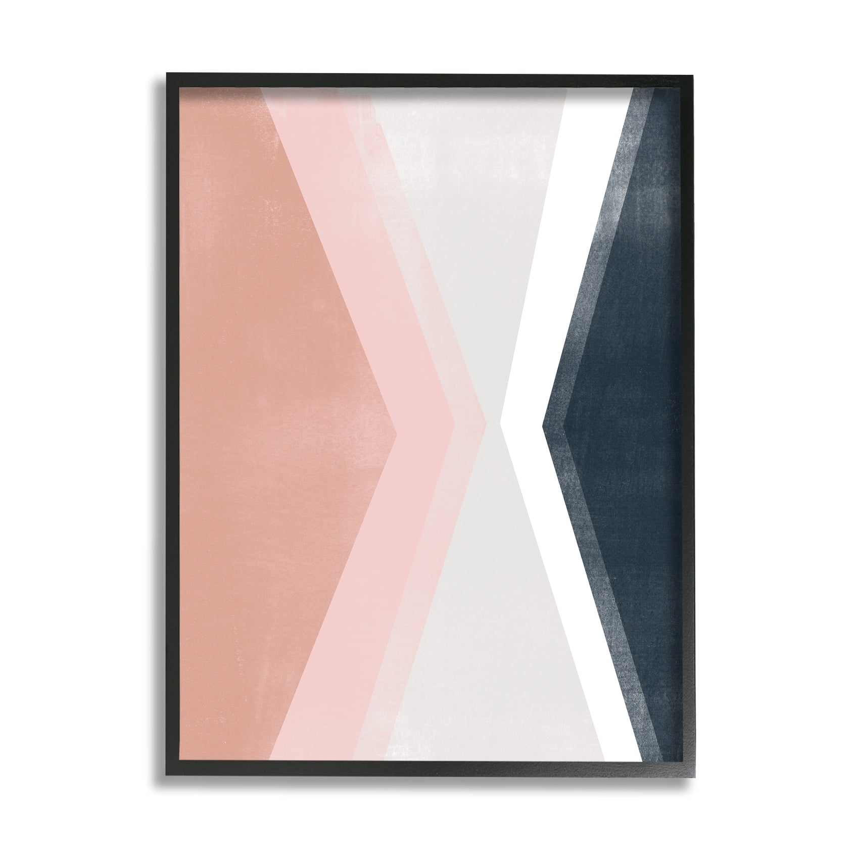 Stupell Industries Asymmetrical Angles Mirrored Pink Blue Shape Abstraction Black Framed, 16 x 20, Design by June Erica Vess
