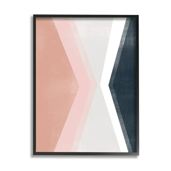 Stupell Industries Asymmetrical Angles Mirrored Pink Blue Shape Abstraction Black Framed, 24 x 30, Design by June Erica Vess