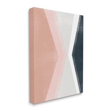 Stupell Industries Asymmetrical Angles Mirrored Pink Blue Shape Abstraction Canvas Wall Art, 30 x 40, Design by June Erica Vess