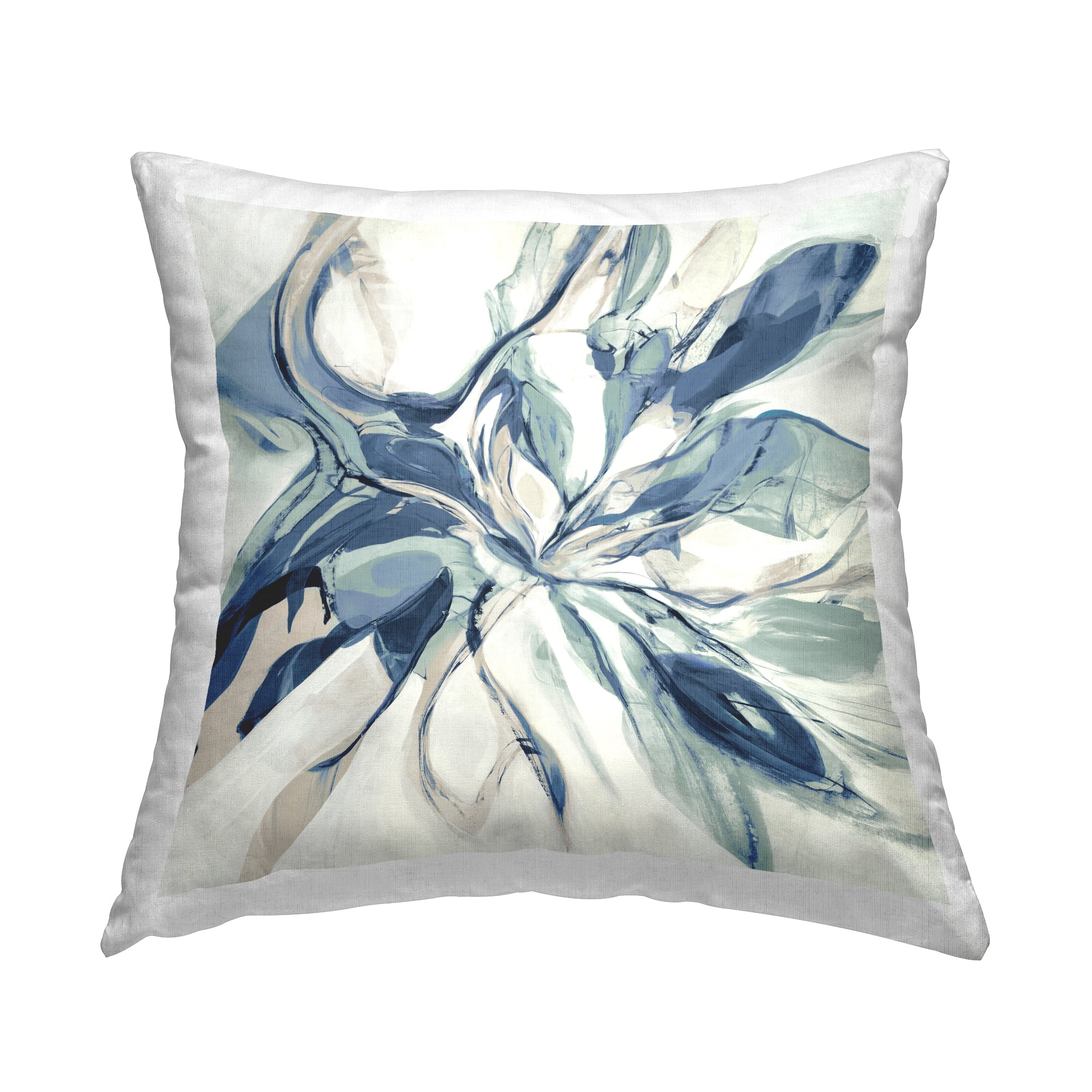 Stupell Industries Asymmetrical Blue Abstraction Square Decorative Printed Throw Pillow, 18 x 18