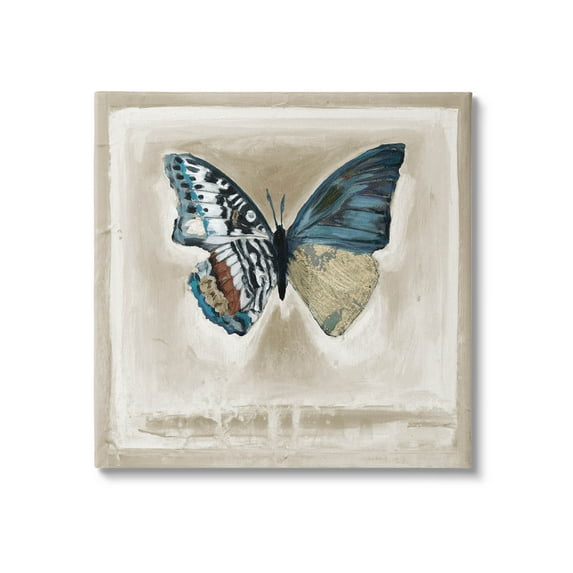 Stupell Industries Asymmetrical Butterfly Neutral Border Painting Gallery Wrapped Canvas Print Wall Art, Design by Stacy D'Aguiar