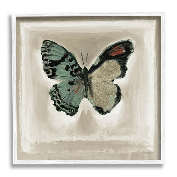 Stupell Industries Asymmetrical Butterfly Wings Painting White Framed Art Print Wall Art, Design by Stacy D'Aguiar