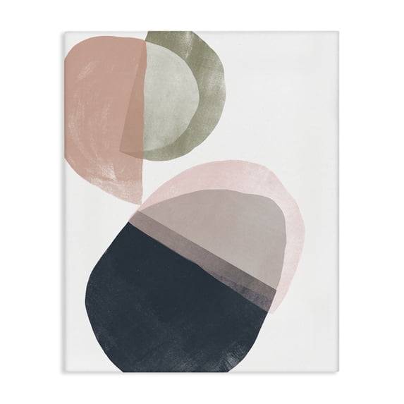 Stupell Industries Modern Asymmetrical Capsule Abstraction Blue Green Pink Canvas Art, 16 x 20, by June Erica Vess