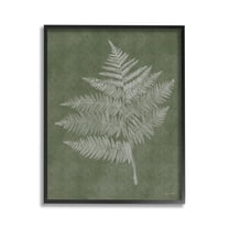 Stupell Industries Asymmetrical Fern Plant Botanical & Floral Painting Black Framed Art Print Wall Art, 11 x 14