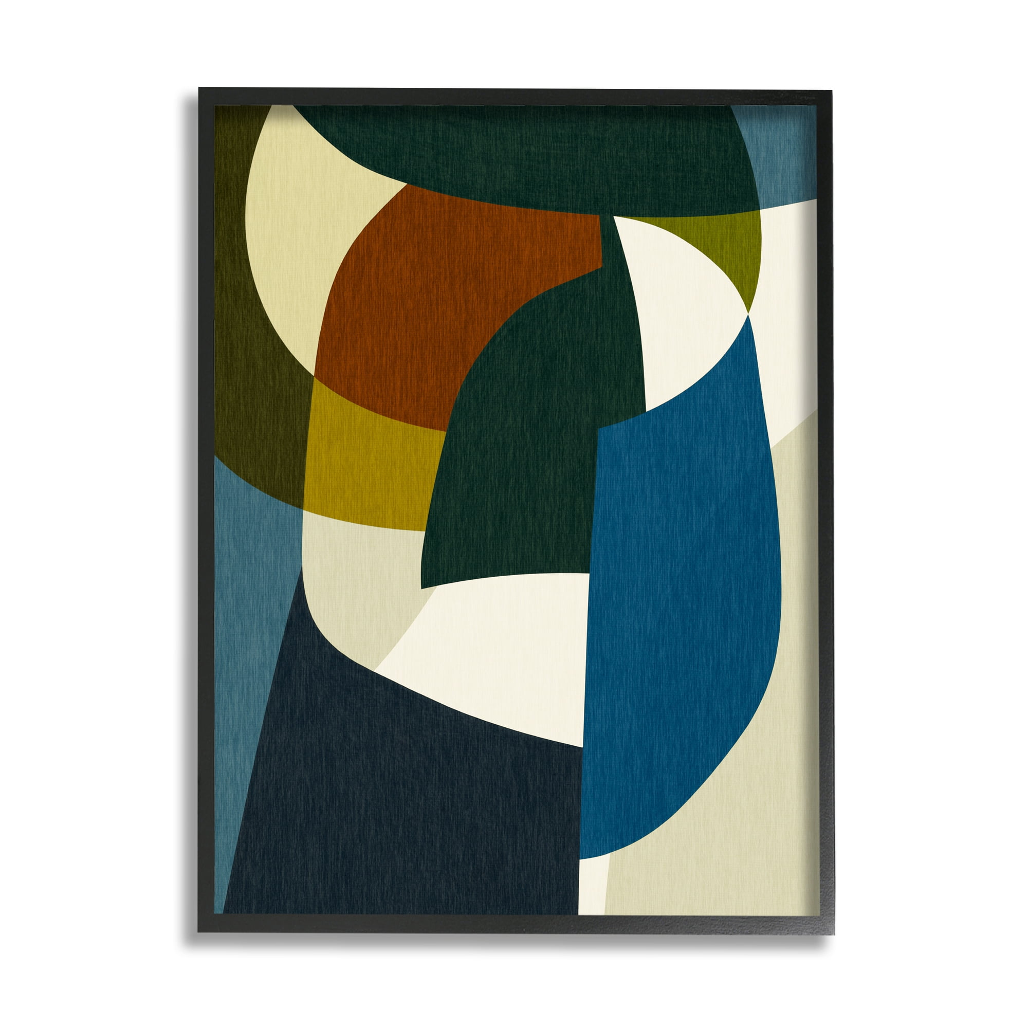 Stupell Industries Asymmetrical Geometric Shapes Abstract Painting Black Framed Art Print Wall Art, 16 x 20