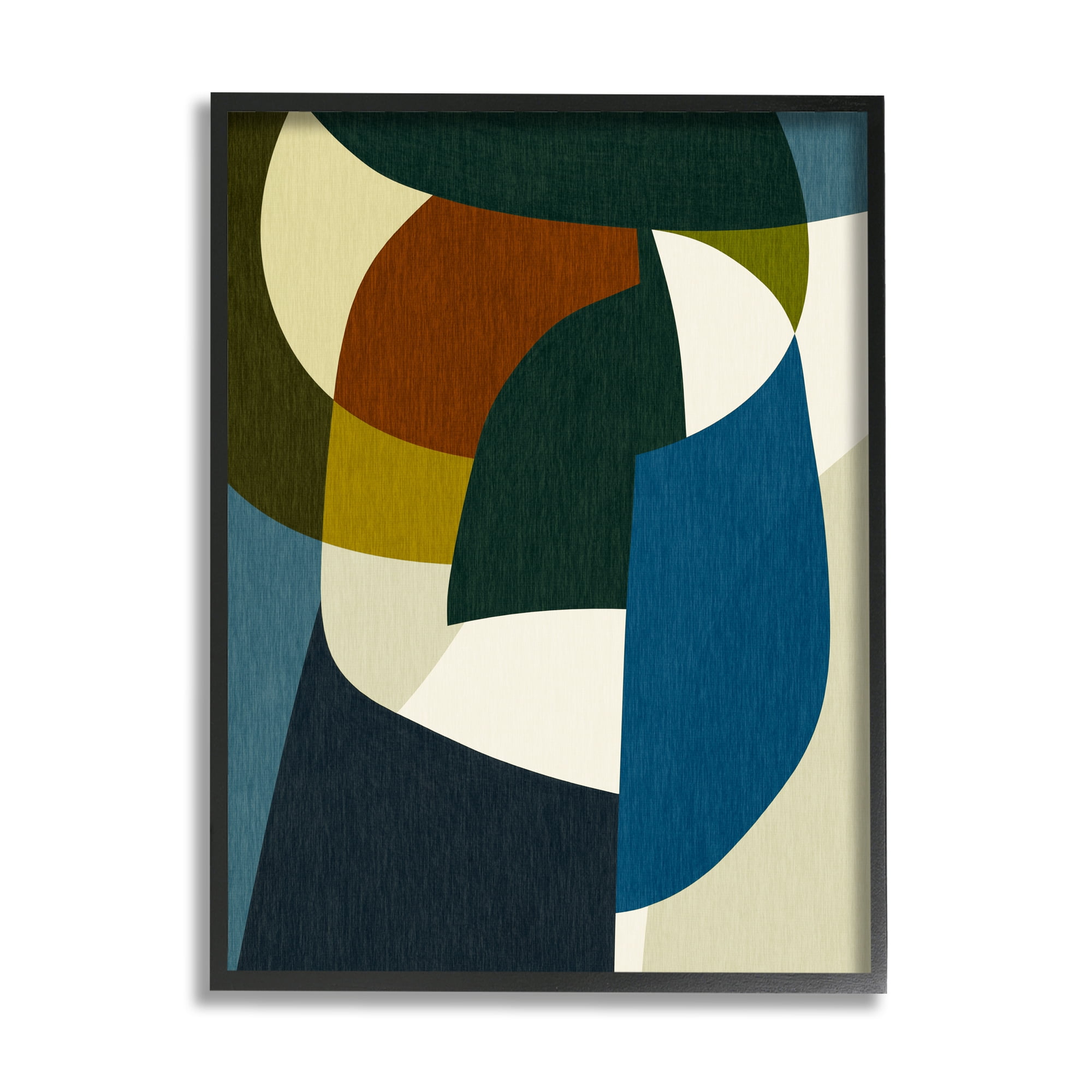 Stupell Industries Asymmetrical Geometric Shapes Abstract Painting Black Framed Art Print Wall Art, 24 x 30