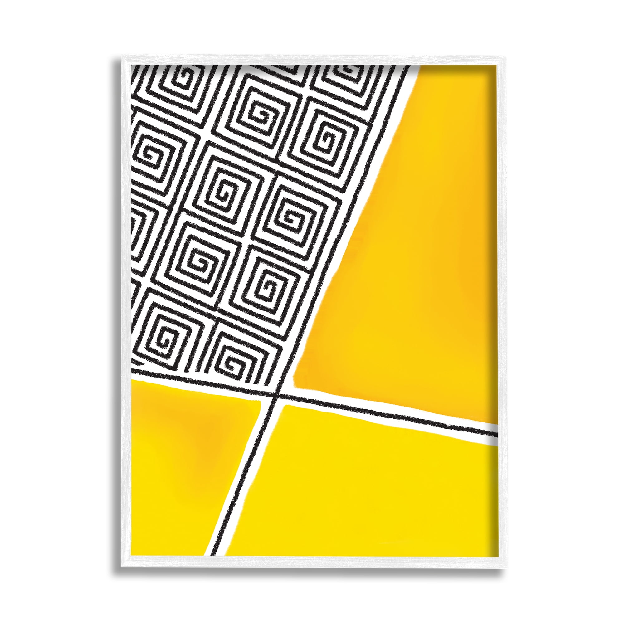Stupell Industries Asymmetrical Geometrical Yellow Squares Abstract Lines, 16 x 20, Designed by Darlene Seale