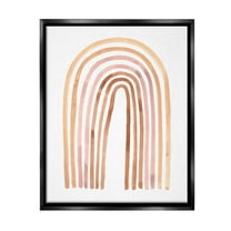 Stupell Industries Asymmetrical Rainbow Arch Landscape Painting Black Floater Framed Canvas Art Print Wall Art, 17 x 21