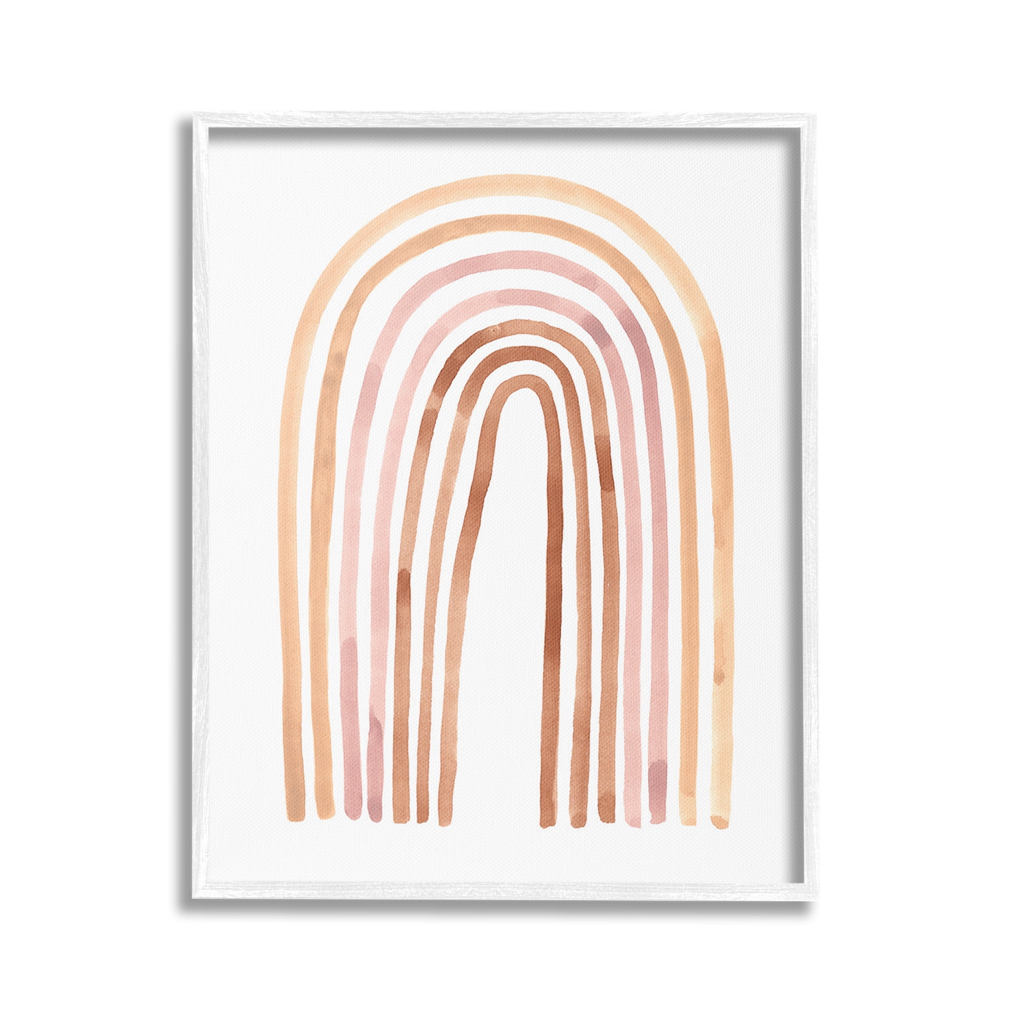 Stupell Industries Asymmetrical Rainbow Arch Landscape Painting White Framed Art Print Wall Art, 24 x 30