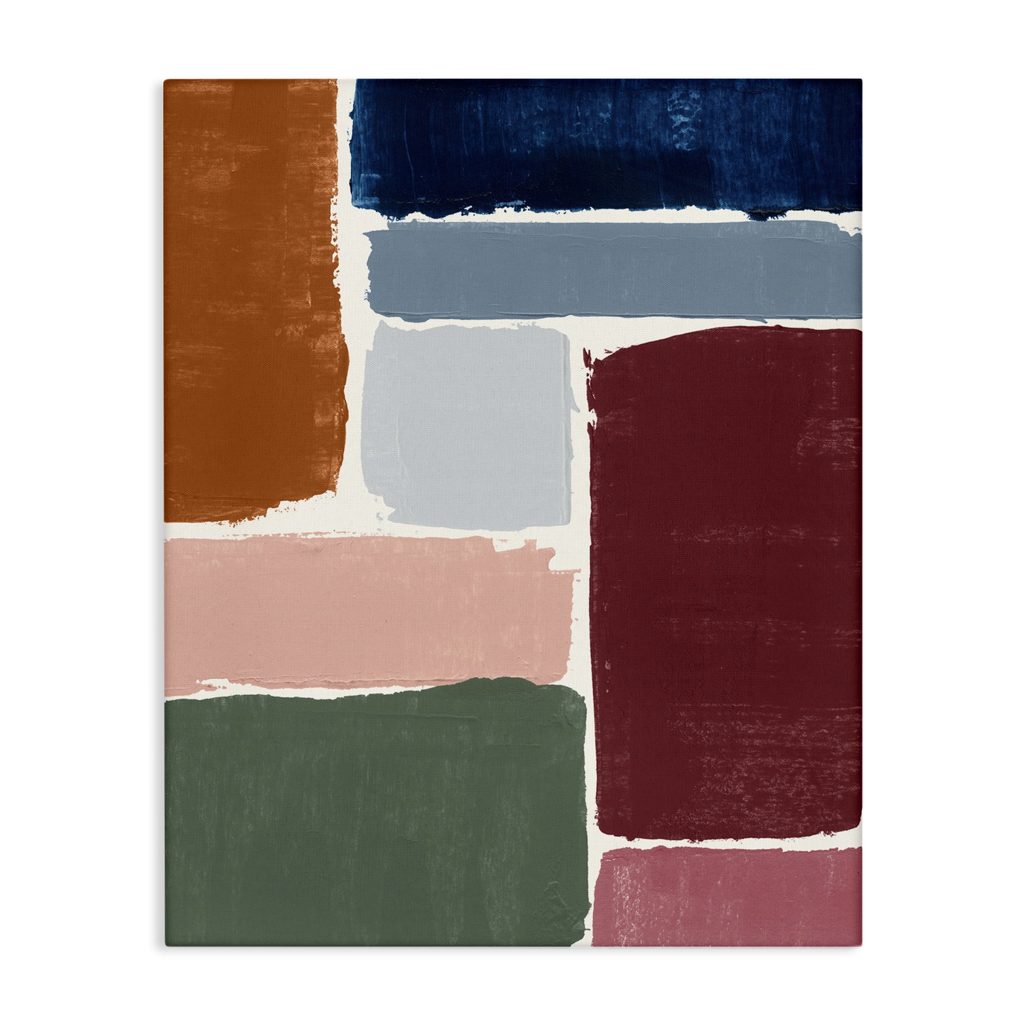 Stupell Industries Asymmetrical Shapes Pattern Abstract Painting Gallery Wrapped Canvas Art Print Wall Art, 24 x 30