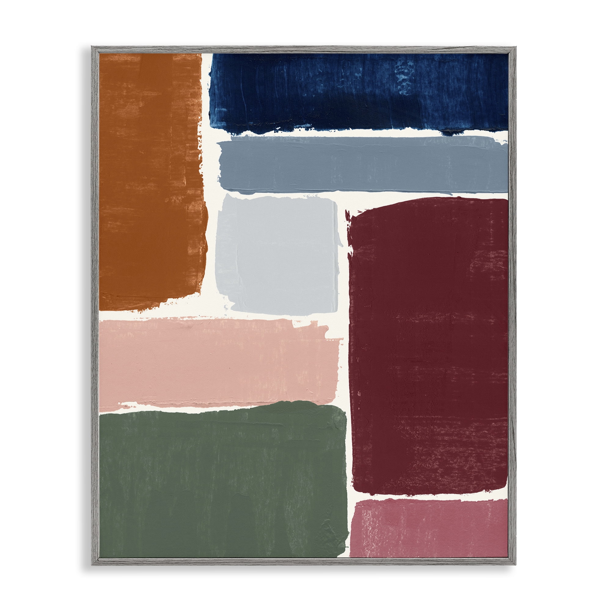 Stupell Industries Asymmetrical Shapes Pattern Abstract Painting Gray Framed Art Print Wall Art, 11 x 14