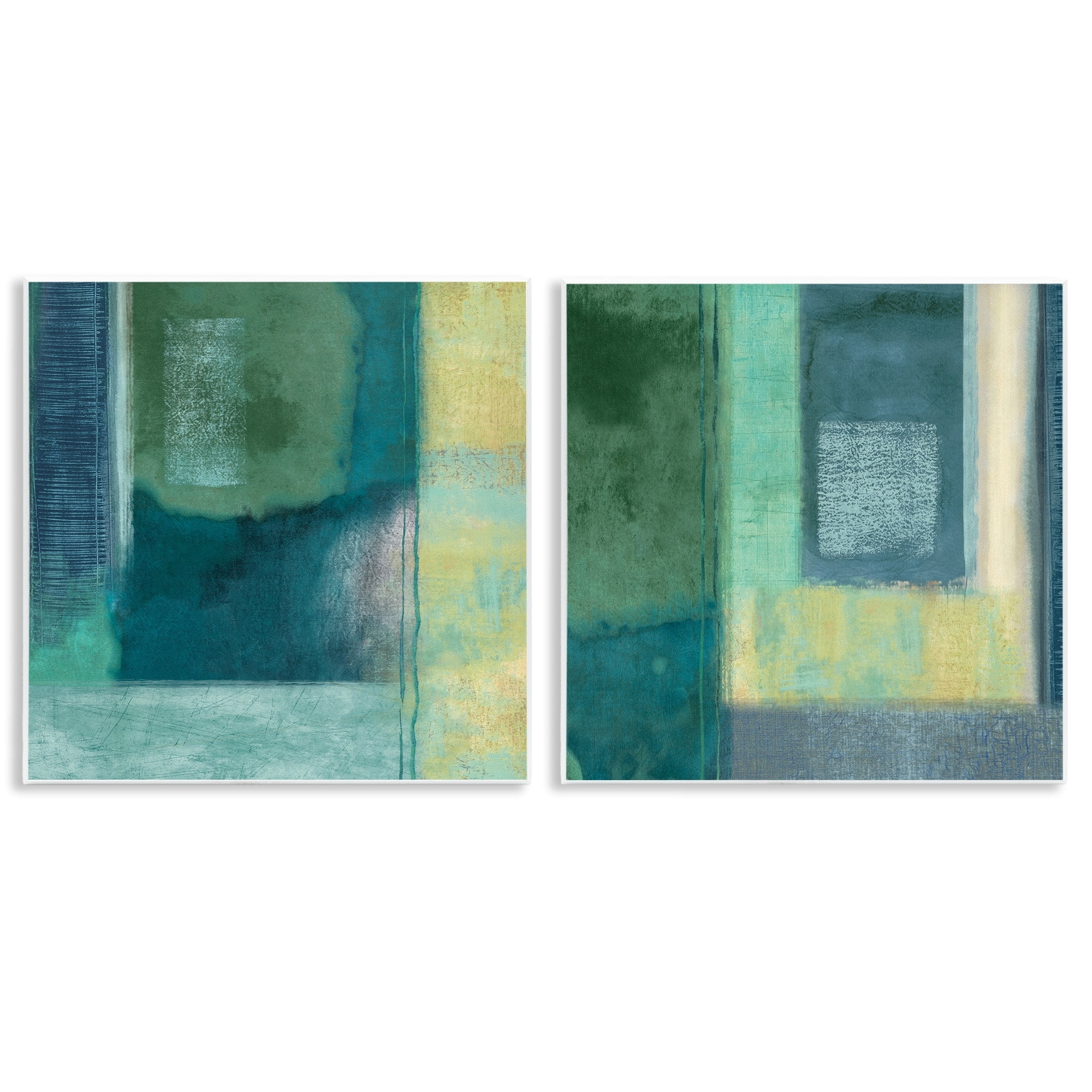Stupell Industries Asymmetrical Soft Abstract Shapes Blue Green Yellow Wall Plaque by Brent Nelson