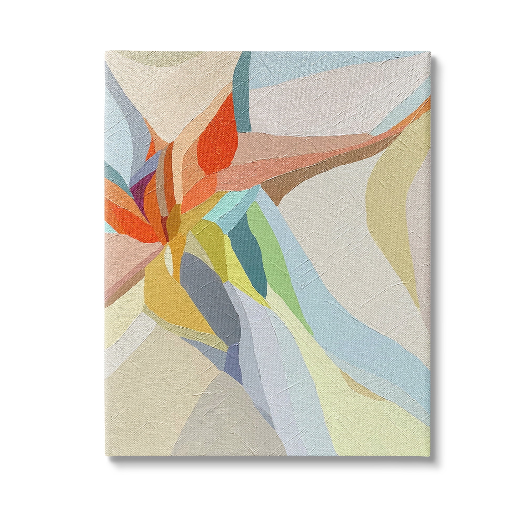 Stupell Industries Asymmetrical Soft Shapes Abstract Painting Gallery Wrapped Canvas Art Print Wall Art, 16 x 20