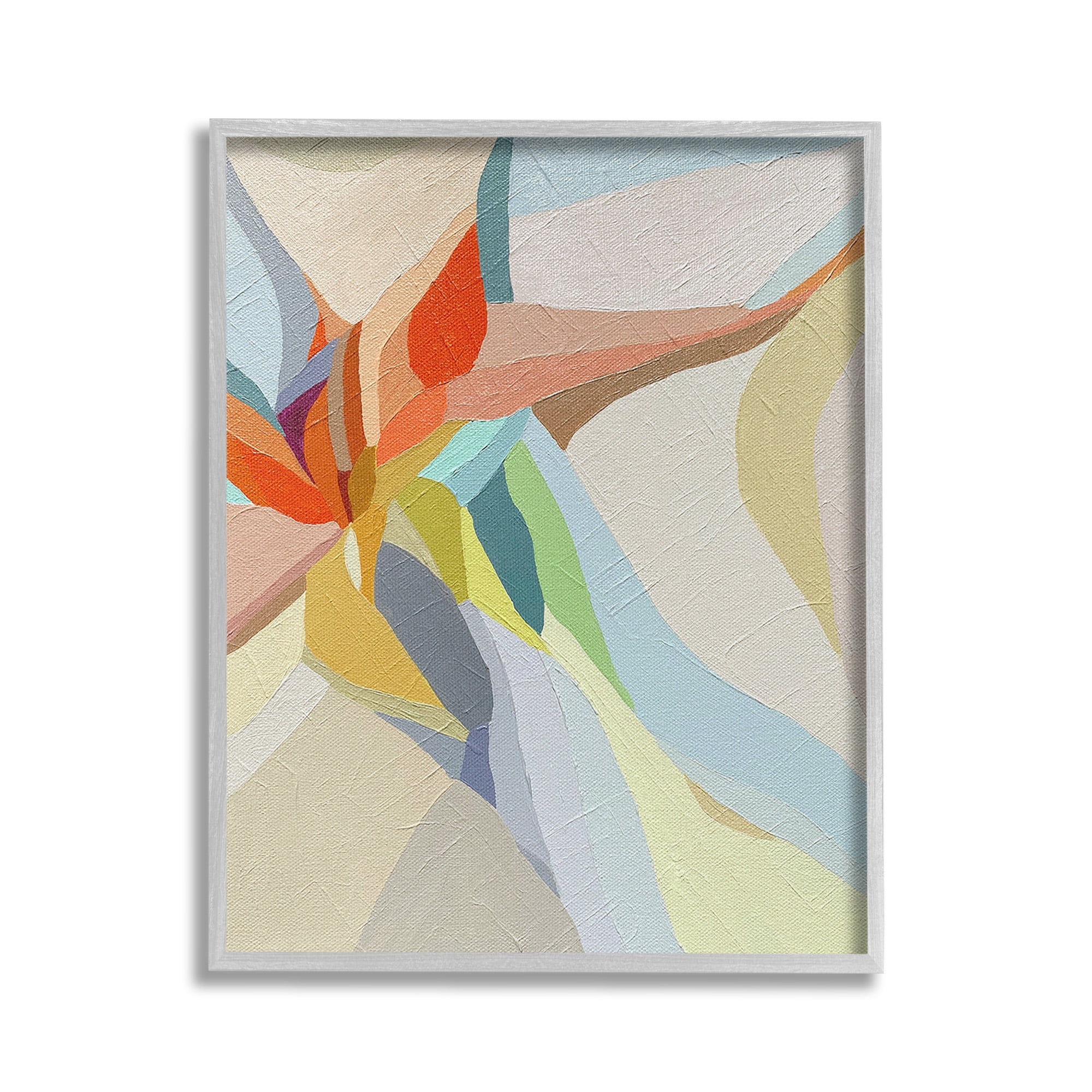 Stupell Industries Asymmetrical Soft Shapes Abstract Painting Gray Framed Art Print Wall Art, 24 x 30