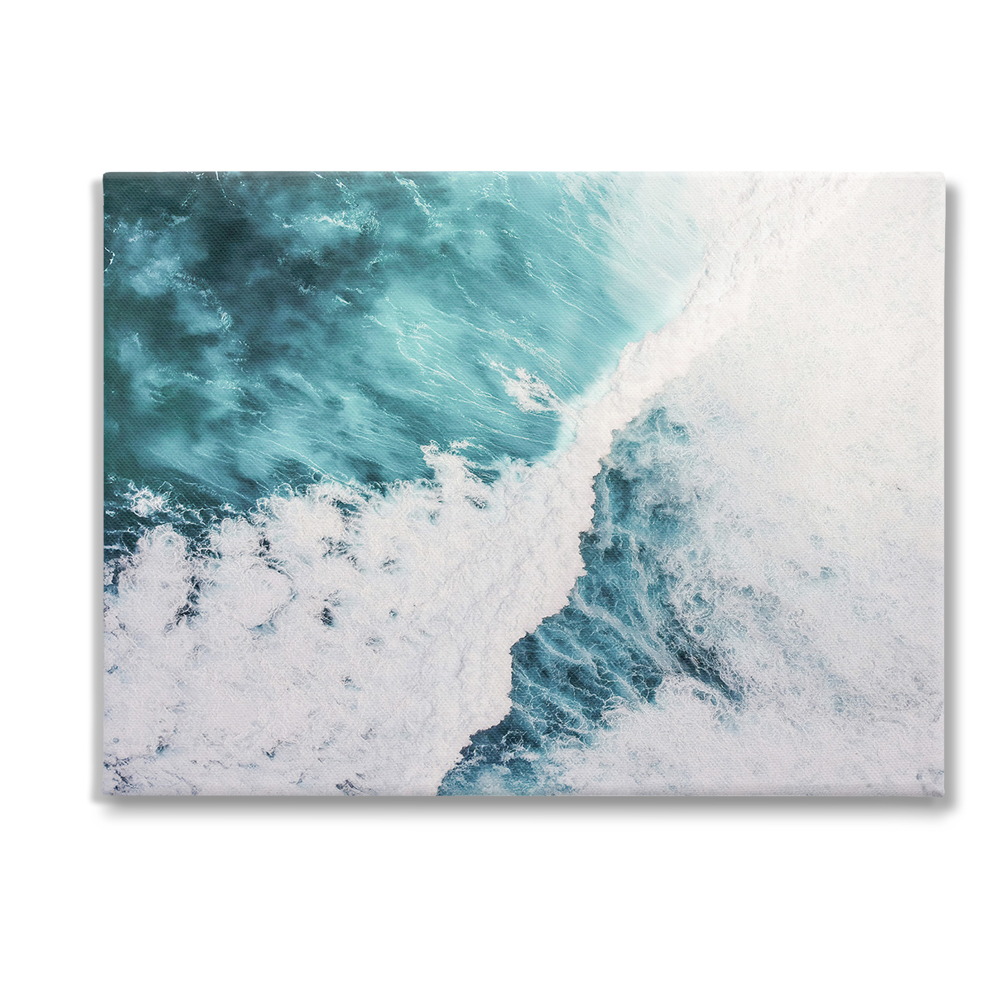 Stupell Industries Asymmetrical Splashing Waves Landscape Photography Gallery Wrapped Canvas Art Print Wall Art, 48 x 36