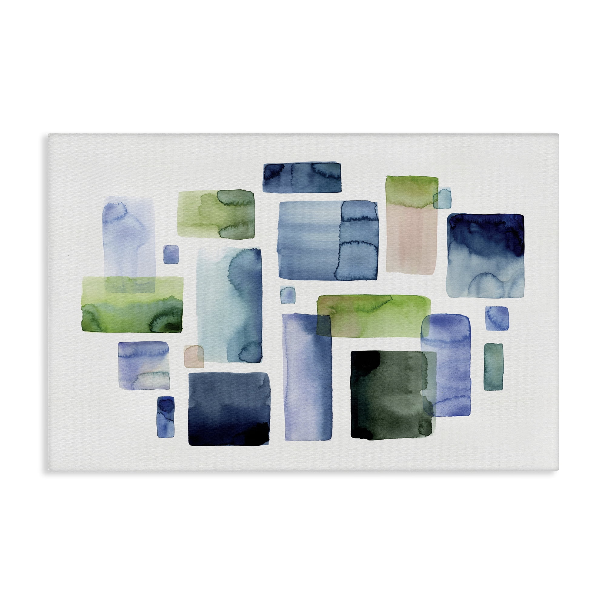 Stupell Industries Asymmetrical Watercolor Shapes Abstract Painting Gallery Wrapped Canvas Art Print Wall Art, 30 x 20