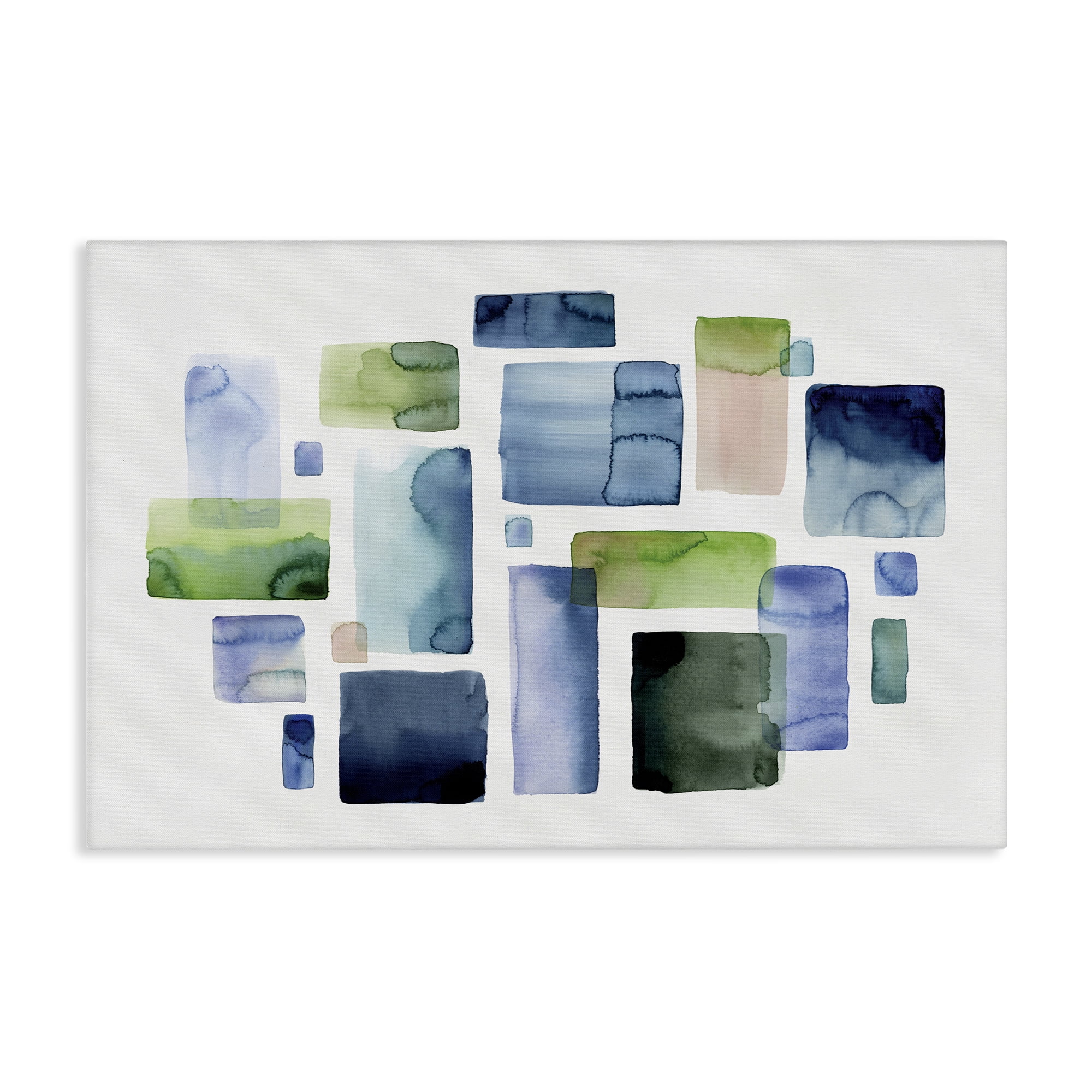Stupell Industries Asymmetrical Watercolor Shapes Abstract Painting Gallery Wrapped Canvas Art Print Wall Art, 36 x 24