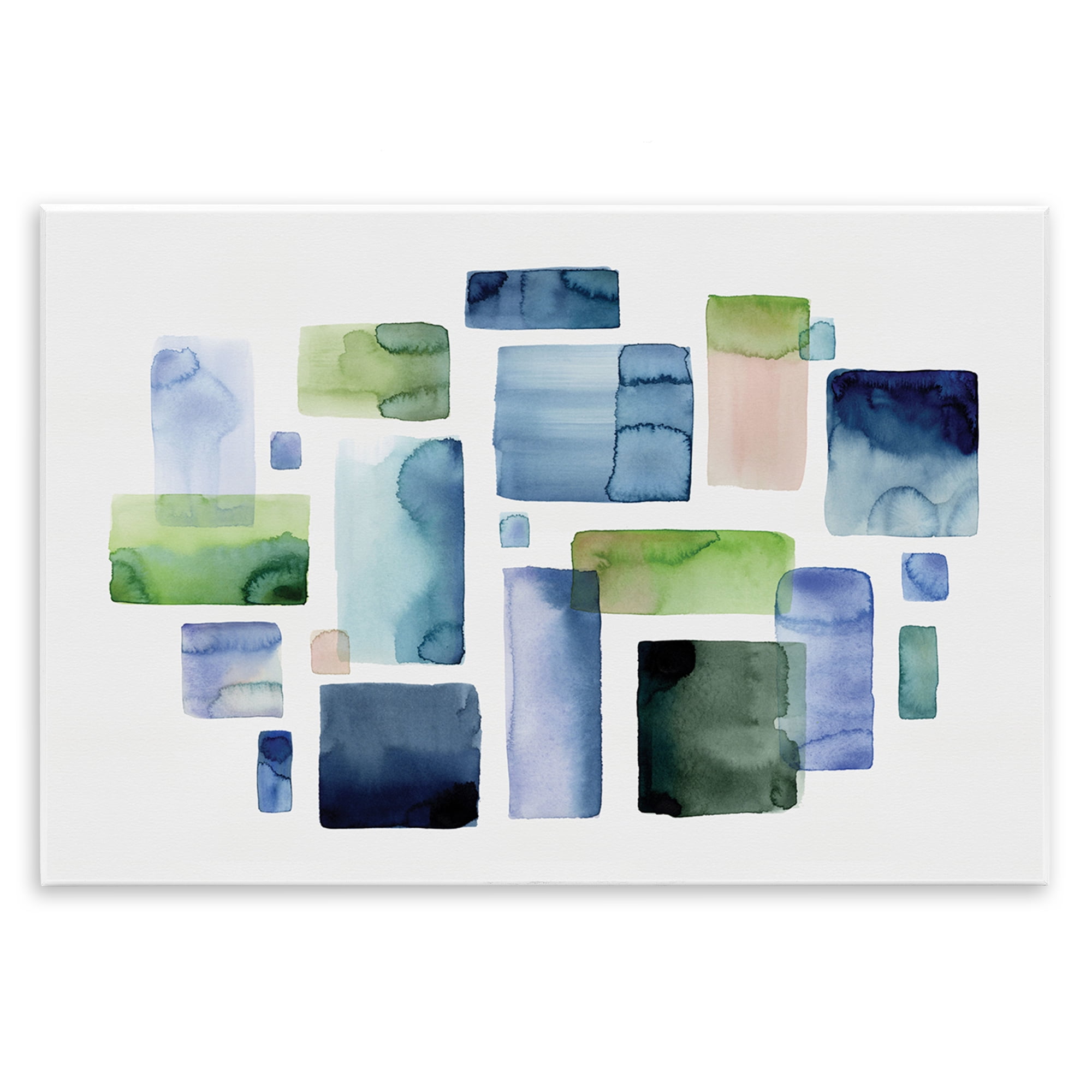 Stupell Industries Asymmetrical Watercolor Shapes Abstract Painting Unframed Art Print Wall Art, 19 x 13