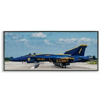 Stupell Industries At Attention Aircraft Black Framed Giclee Art design by Justin Spivey, 10 x 24