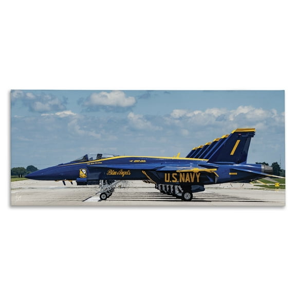 Stupell Industries At Attention Aircraft Canvas Wall Art design by Justin Spivey, 10 x 24