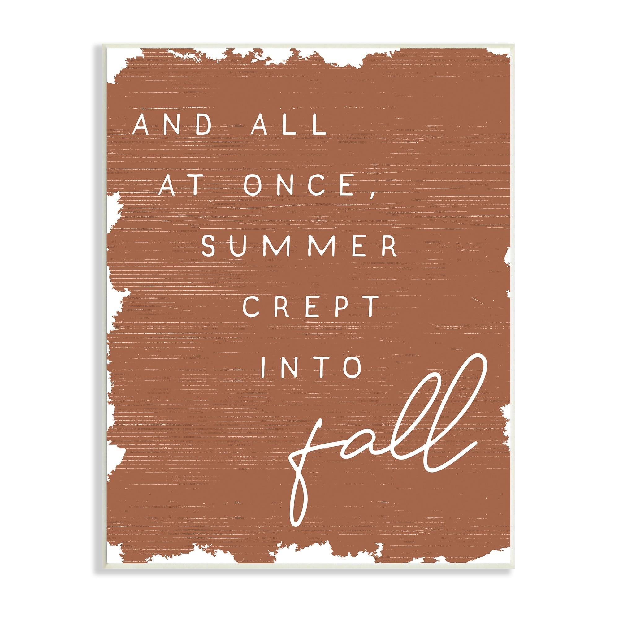 Stupell Industries At Once Summer Into Fall Phrase Orange Pattern, 13 x 19,Design by Daphne Polselli