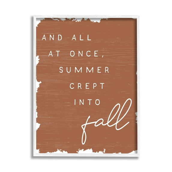Stupell Industries At Once Summer Into Fall Phrase Orange Pattern, 16 x 20,Design by Daphne Polselli