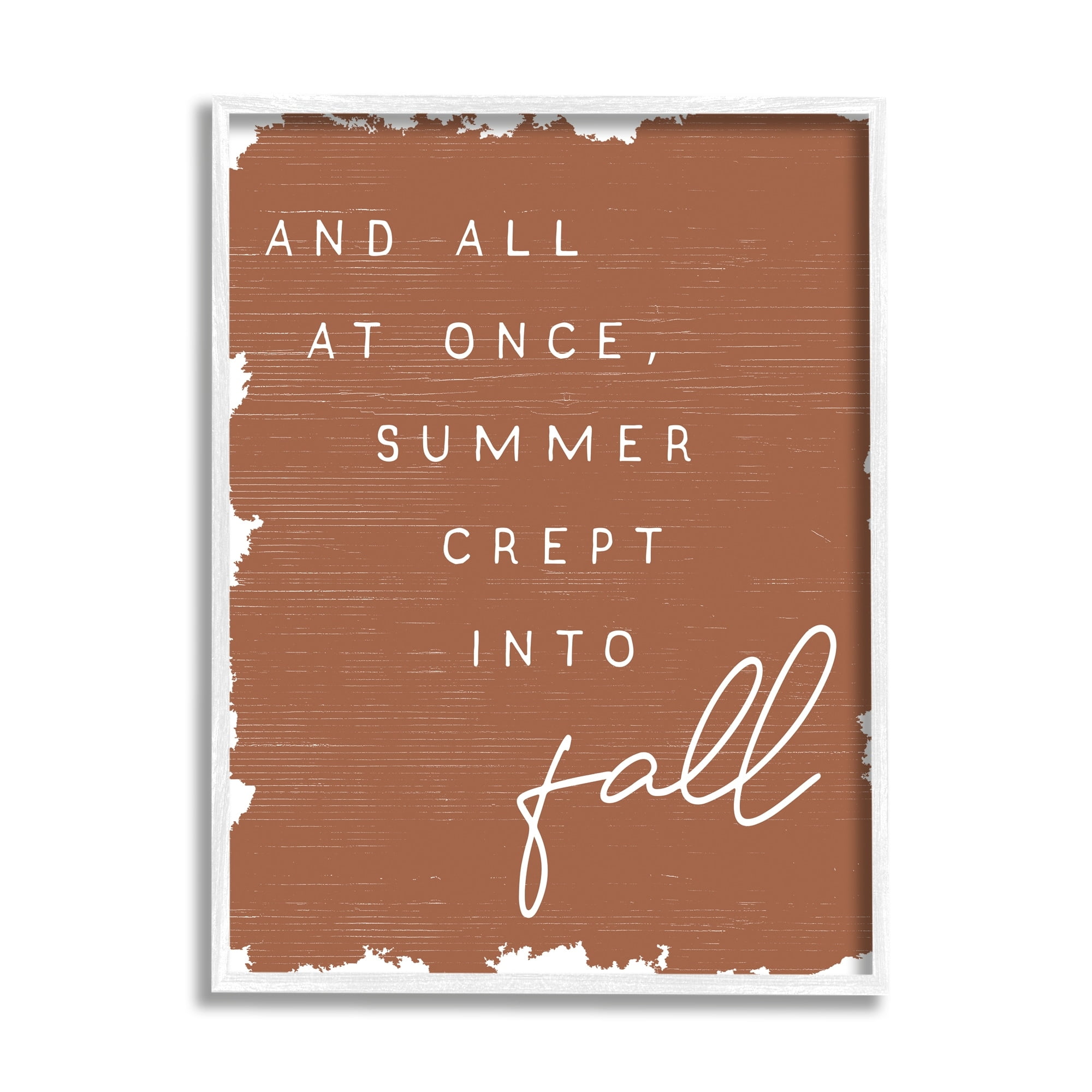 Stupell Industries At Once Summer Into Fall Phrase Orange Pattern, 24 x 30,Design by Daphne Polselli