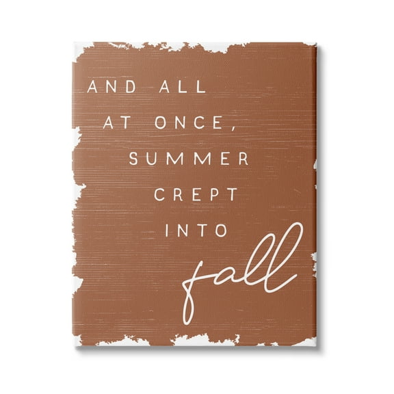 Stupell Industries At Once Summer Into Fall Phrase Orange Pattern, 30 x 40,Design by Daphne Polselli