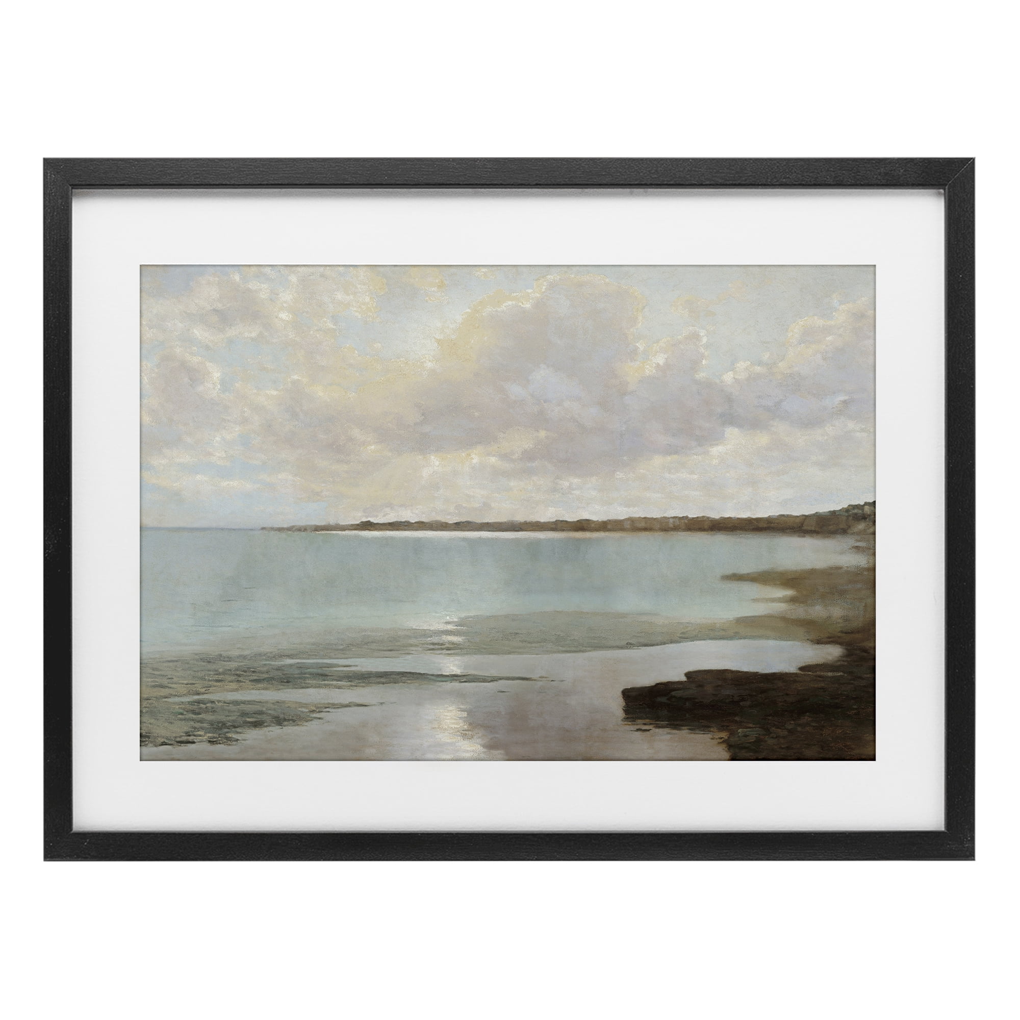 Stupell Industries At The Shore Horizon Black Framed Print Under Glass, design by Christy McKee