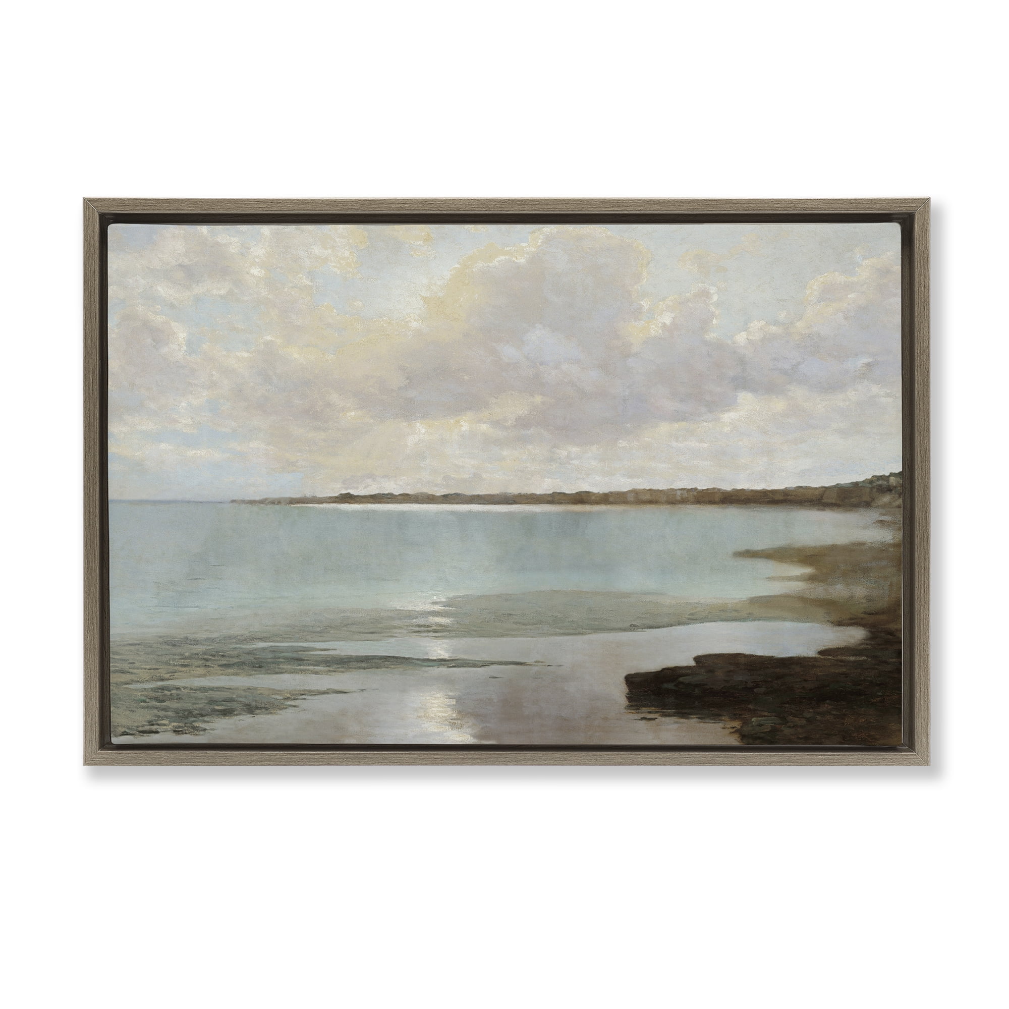 Stupell Industries At The Shore Horizon Brown Framed Floater Canvas Wall Art, design by Christy McKee