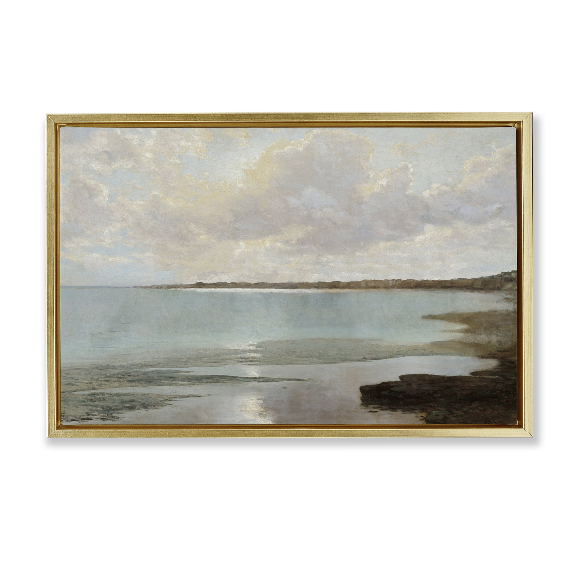 Stupell Industries At The Shore Horizon Gold Framed Floater Canvas Wall Art, design by Christy McKee