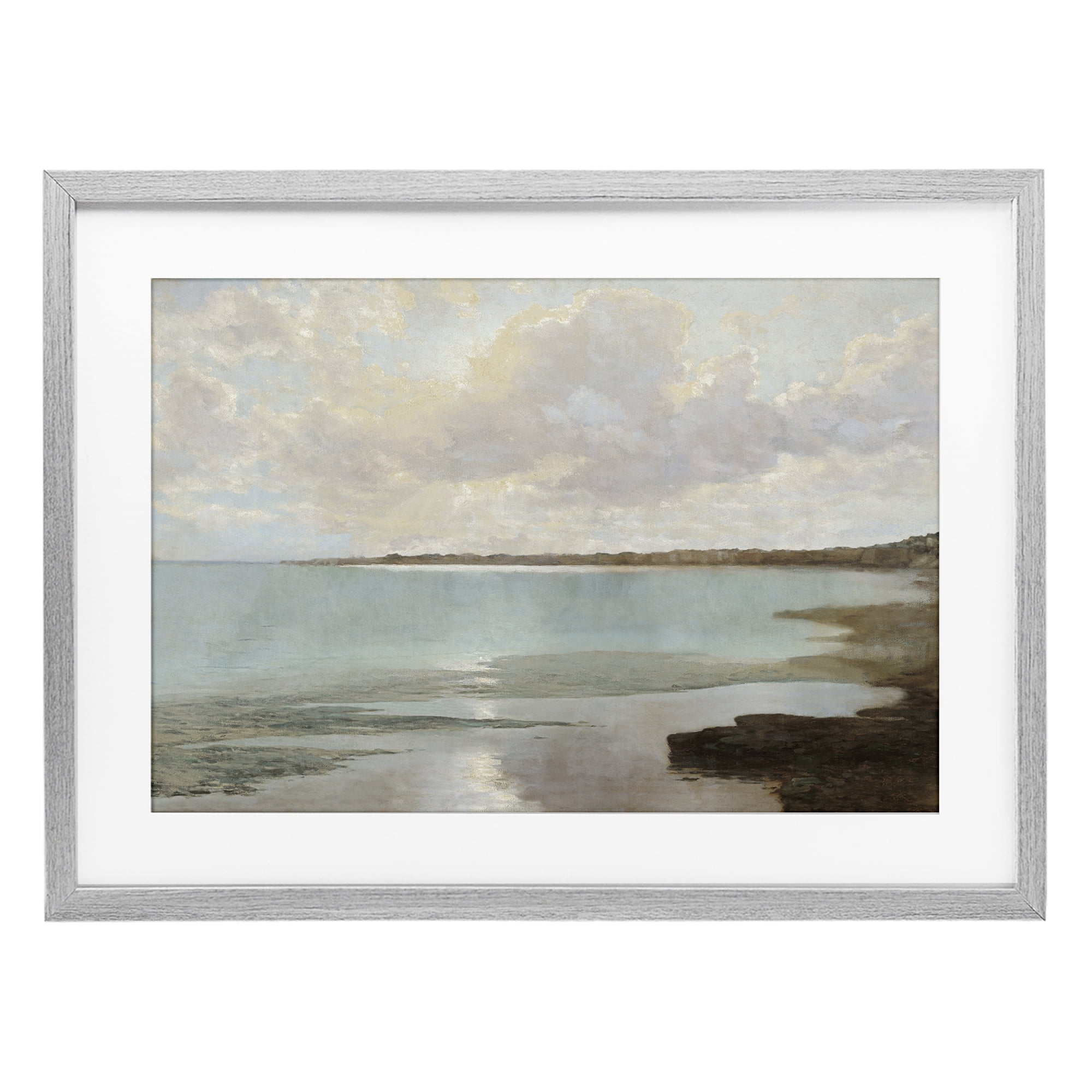 Stupell Industries At The Shore Horizon Gray Framed Print Under Glass, design by Christy McKee