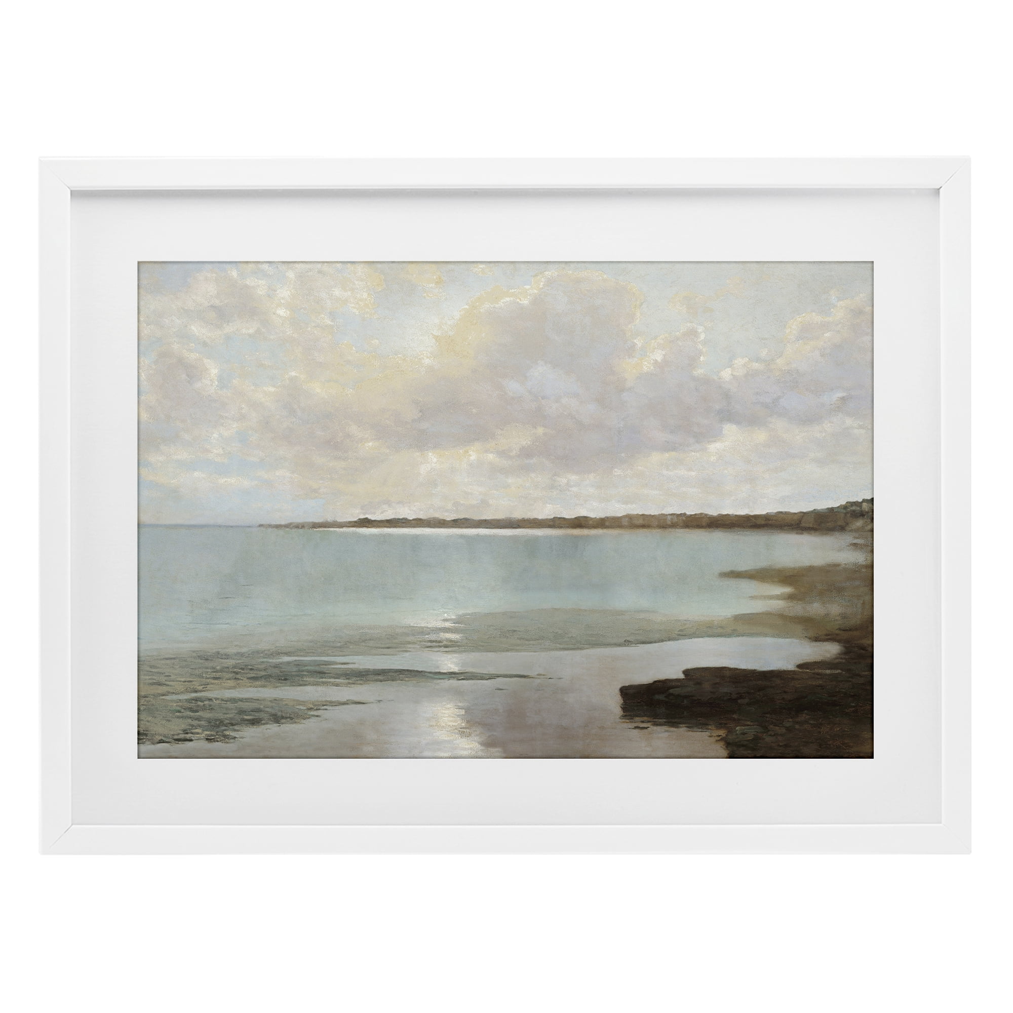 Stupell Industries At The Shore Horizon White Framed Print Under Glass, design by Christy McKee